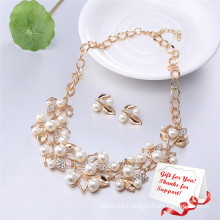 La más nueva manera hecha a mano Venta caliente de la suposición de la hoja individual de la perla forma el collar encantador de las mujeres